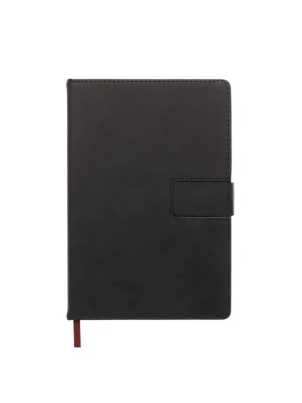 Ежедневник недатированный формат А5, с хлястиком, 128л, линия, пвх, Черный Ежедневник недатированный формат А5, с хлястиком, 128л, линия, пвх, Черный