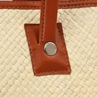 Сумка плетёная на молнии из пандана, 41&times;16&times;50 см, бежево-коричневая