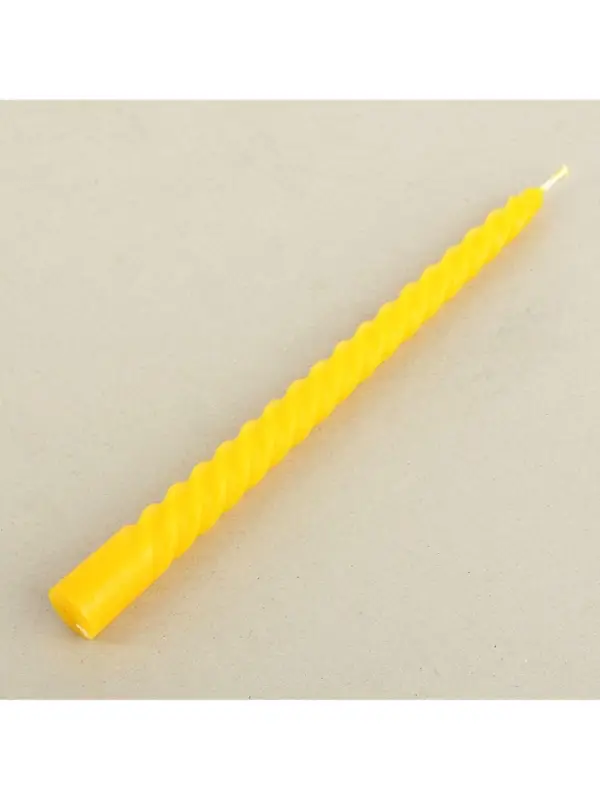 Свеча витая, 2.2&times;25 см, лакированная жёлтая