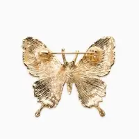 Брошь "Бабочка яркая", цвет зелёный в золоте