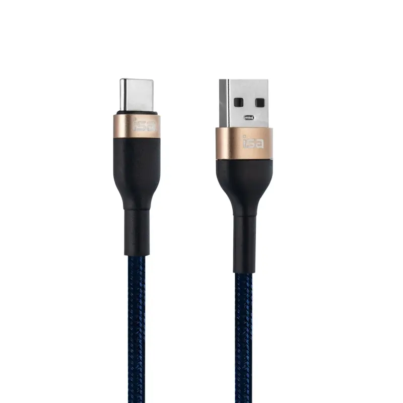 Кабель USB на Type-C 1m 2A BX-5 ISA сине-золотой