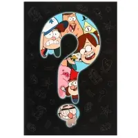 Блокнот А5, 40 листов, на скрепке, в точку, УФ-лак, &laquo;Гравити Фолз&raquo;