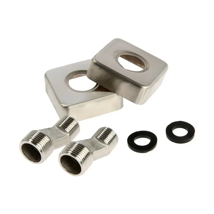 Смеситель для ванны ZEIN, квадрат, излив 35 см, с душевым набором, нержавеющая&nbsp;сталь, сатин