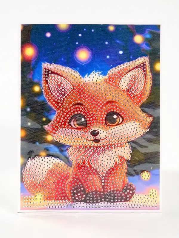 Алмазная вышивка с частичным заполнением «Лисичка» 15×21, холст