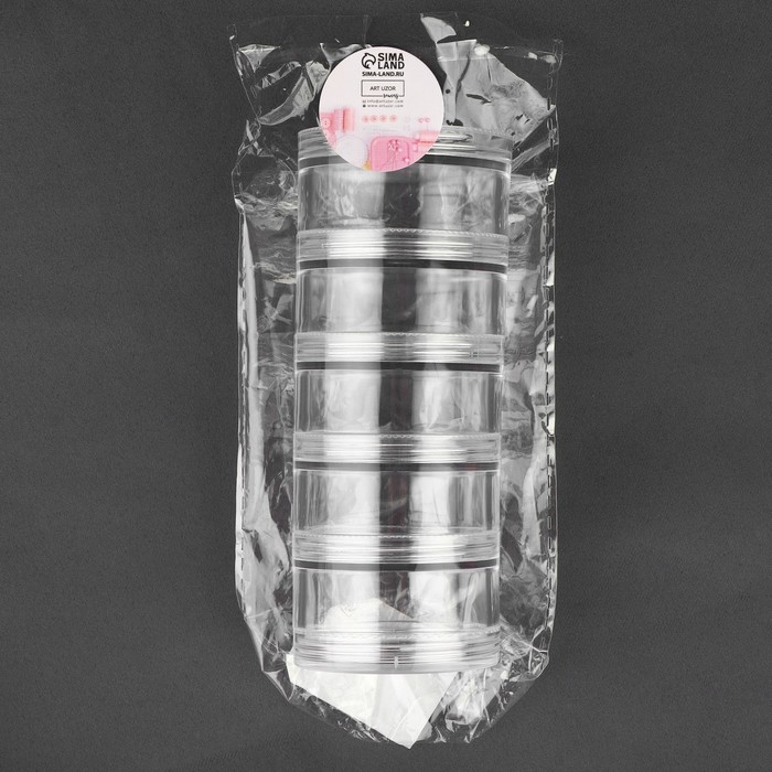 Баночки для хранения мелочей, накручивающиеся, d = 5 × 3 см, 5 шт