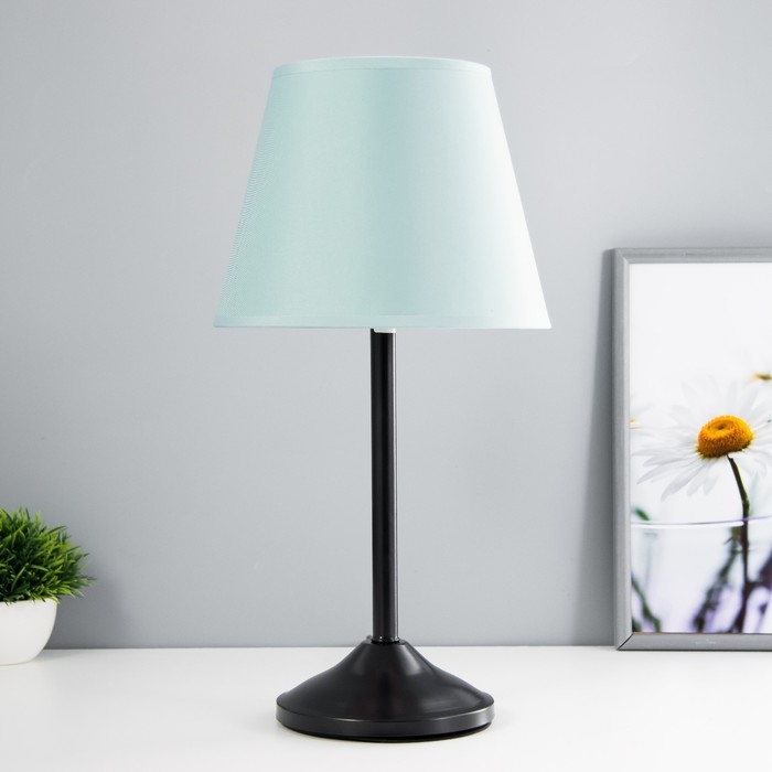 Лампа настольная Лампа настольная "Элеонора" 1х15Вт Е27 черный/бирюзовый 22х22х42см RISALUX