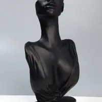 Бюст для украшений QF, 18&times;8&times;32 см, отверстие в ухе, чёрный