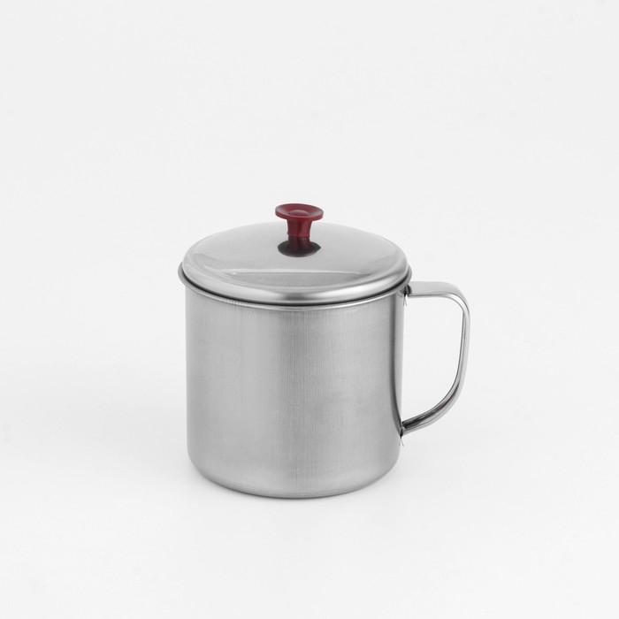 Кружка из нержавеющей стали с крышкой «Вестерн», 620 мл, цвет хромированный Кружка из нержавеющей стали с крышкой «Вестерн», 620 мл, цвет хромированный