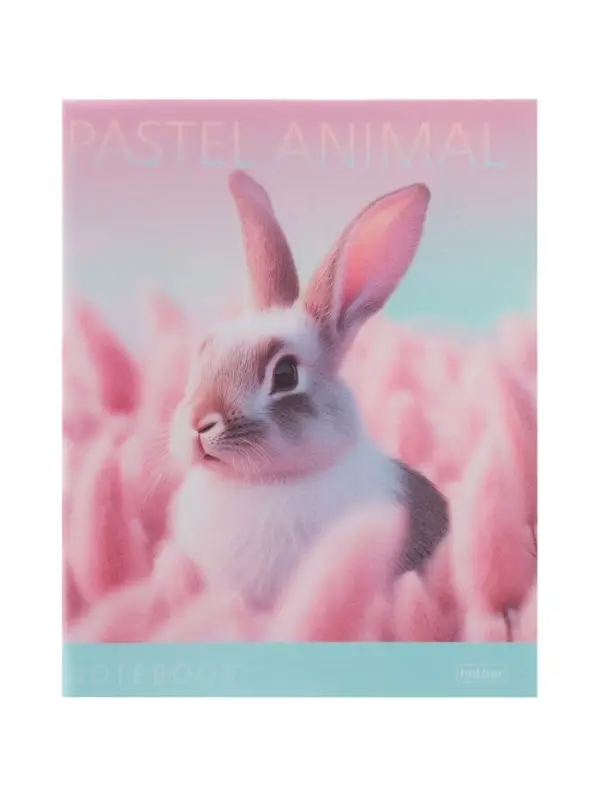 Тетрадь 96л кл Hatber "Pastel Animals", пласт обл с печатью, 60-65г/м&sup2; 5В МИКС