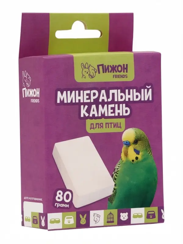 Минеральный камень для птиц &laquo;Пижон&raquo;, блок, 80 г