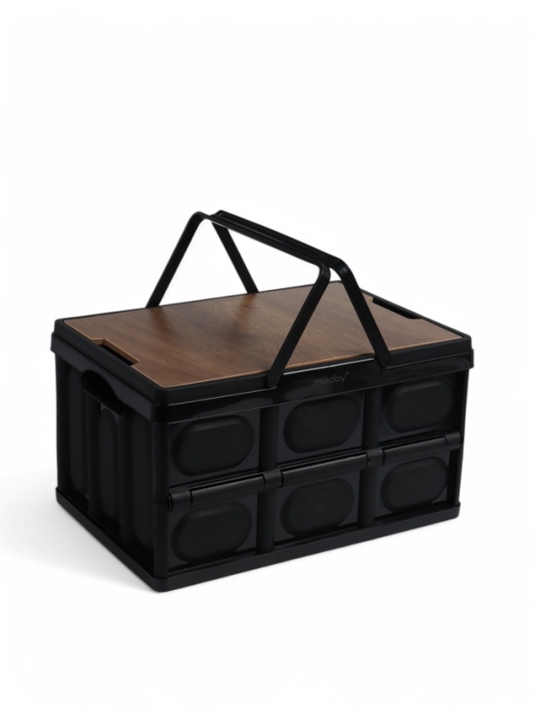 Стол - корзина Maclay 2 в 1, складной, 30 л, 43,5 х 30 х 24/6 см, черный