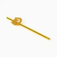 Трубочки для коктейля "Подкова" золотые, набор 6 шт.