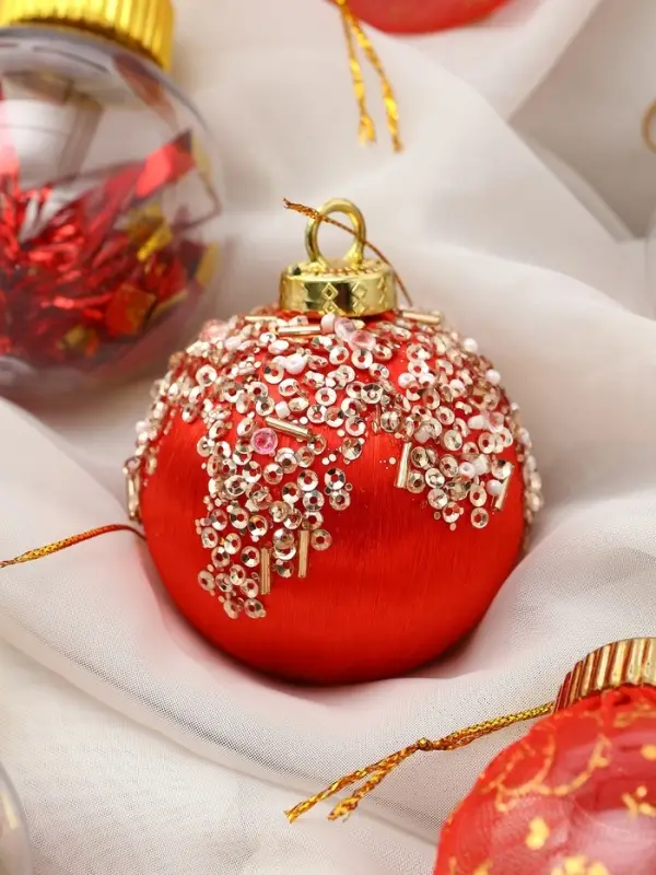 Ёлочные игрушки &laquo;Капризы зимы&raquo;, шары новогодние, d=6 см, 9 шт. красный