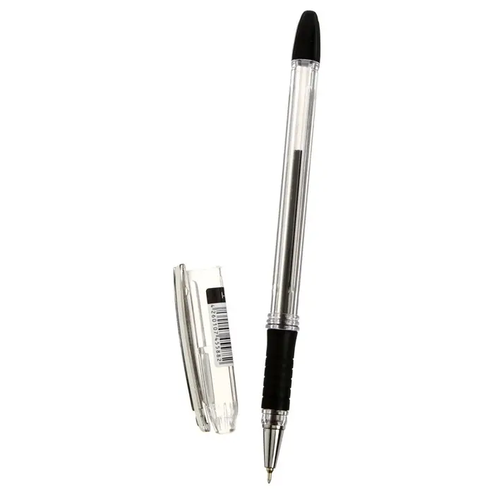 Ручка шариковая Berlingo. I-10, чёрный стержень, узел 0.4 мм, резиновый упор