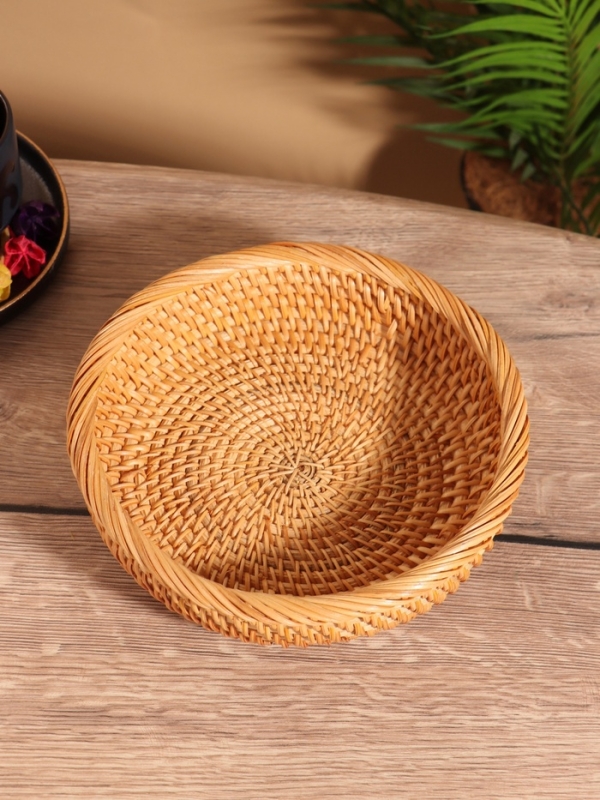 Корзина для фруктов плетёная 20х20х6 см, ротанг