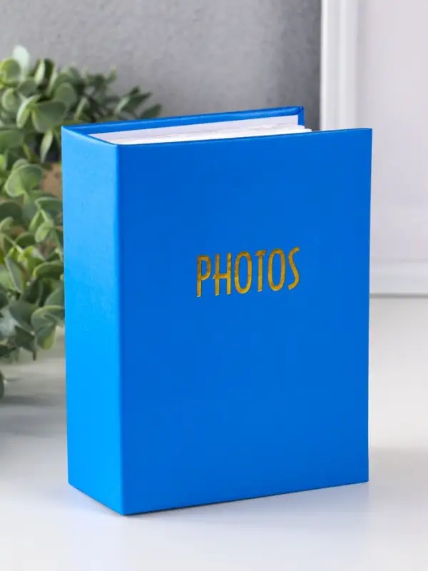 Фотоальбом 100 фото, голубой, 10X15см, ПП карм.