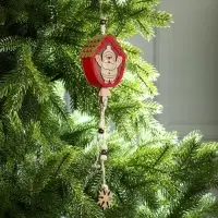 Ёлочная игрушка &laquo;Домик с Дедом Морозом&raquo;, 9&times;8&times;4 см, от батареек, свечение тёплое белое