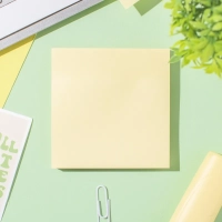 Бумага для заметок с клеевым краем  76x76 мм 100 л пастельный желтый