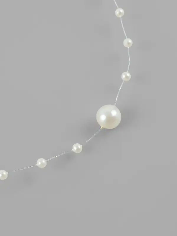 Жемчуг на леске, 3/8 мм, 9&plusmn;0.5 м, цвет молочный