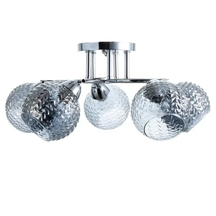 Светильник потолочный BayerLux &laquo;Эрион&raquo;, люстра 5хЕ27, 40 Вт, хром, 56&times;56&times;22 см