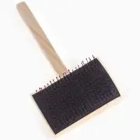 Щетка-пуходёрка деревянная ZOONIK полукруглая, большая с каплей, 85×55 см