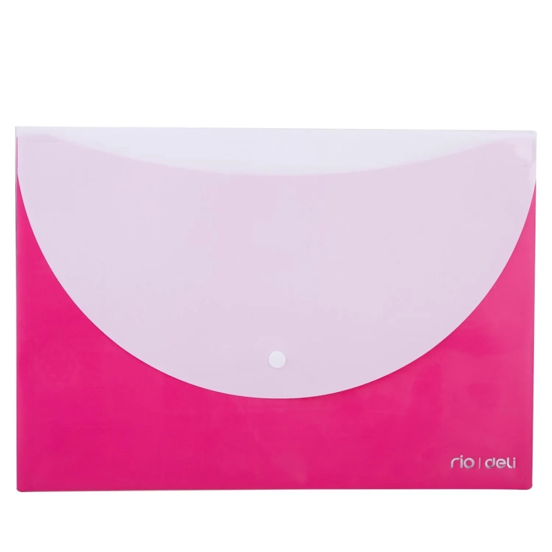 Папка-конверт на кнопке горизон А4 PP 0,18 мм ассортим E38977