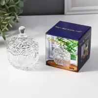 Шкатулка стекло "Вспышка" прозрачная 6,8х6,8х9 см