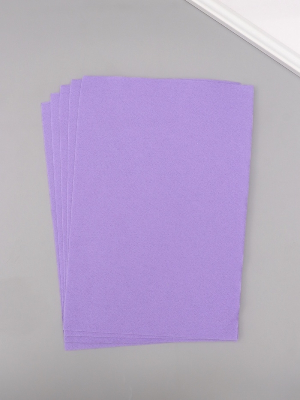 Фетр мягкий 1.5 мм Фетр мягкий 1.5 мм "Светло-сиреневый" набор 5 листов 20х30 см