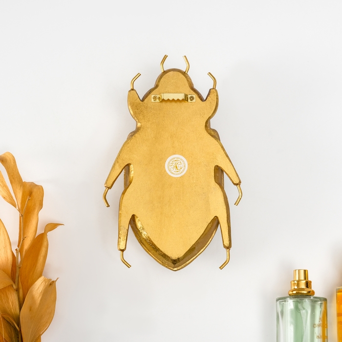 Панно интерьерное полистоун  Панно интерьерное полистоун "Зеркальная бронзовка" золото 13х5х20 см