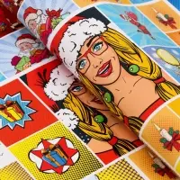 Бумага упаковочная глянцевая "Pop - art новогодний сюрприз", 70×100 см