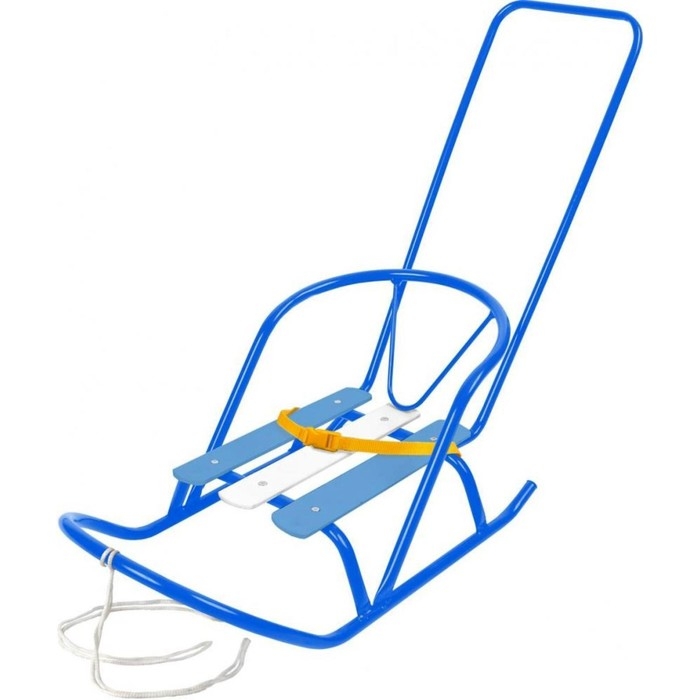 Кукольные санки с толкателем, цвет голубой Кукольные санки с толкателем, цвет голубой