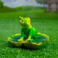 Садовая фигура из полистоуна &laquo;Лягушка загорает&raquo;, 13.5&times;12.5&times;9.5 см