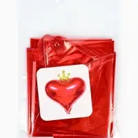 Воздушный шар фольгированный 18" &laquo;Сердце с короной&raquo;, набор 5 шт., красный