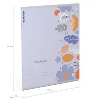 Тетрадь 12 листов в клетку ErichKrause Ikebana, 60 г/м&sup2;, обложка мелованный картон, МИКС