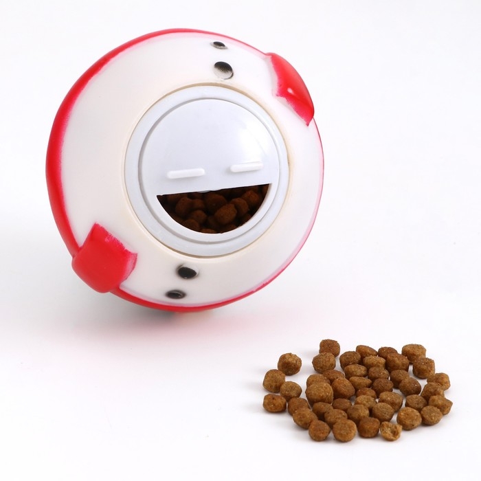 Игрушка-шар под лакомства  Игрушка-шар под лакомства "Снеговик", 8 см, белая