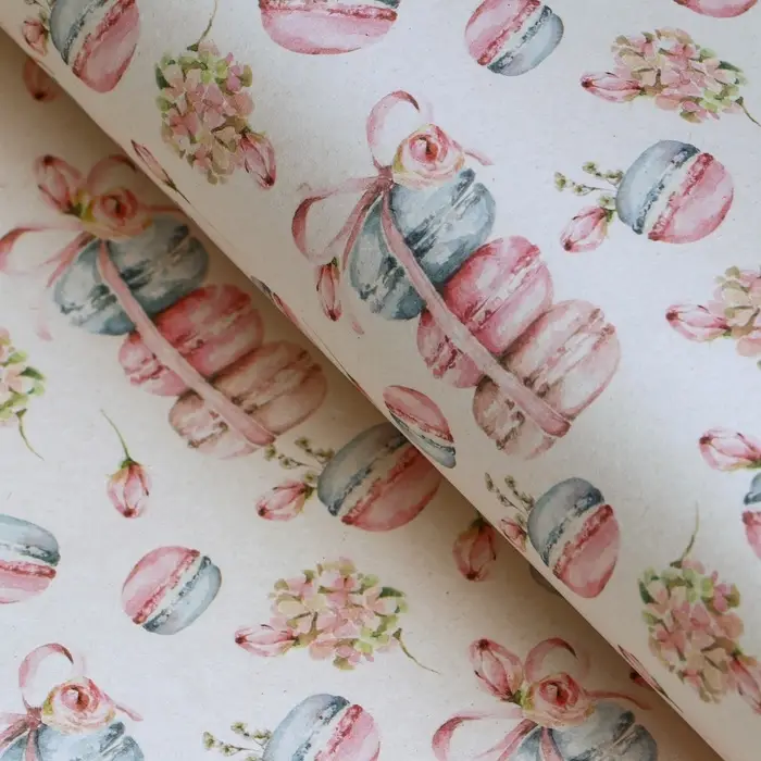 Бумага упаковочная крафт "Макаруны", МИКС, 50 х 70 см