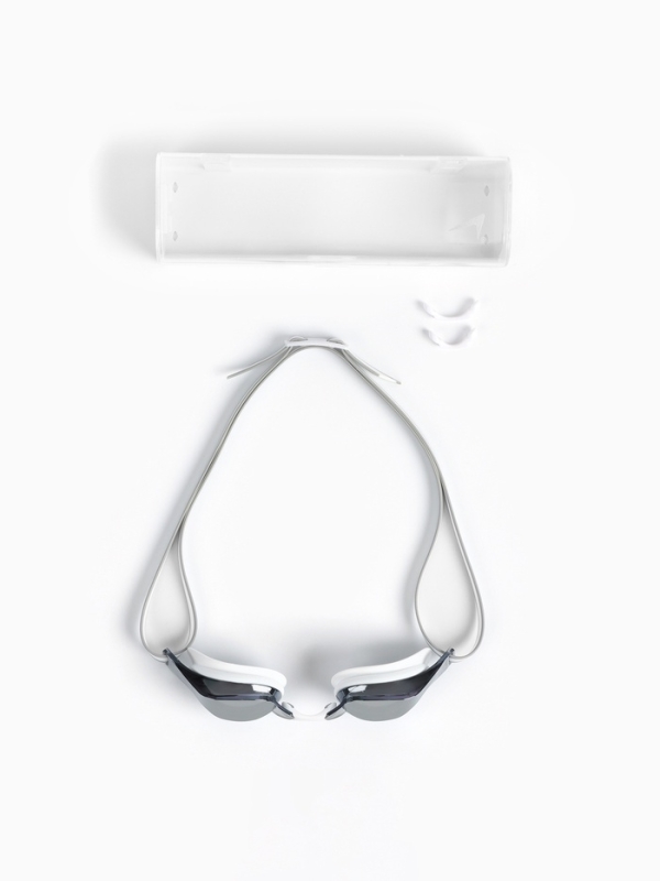 Очки для плавания взрослые, цвет белый зеркальный Очки для плавания взрослые, цвет белый зеркальный