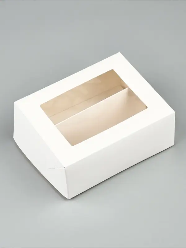 Кондитерская упаковка для макарун с окном, «Белая», 11 х 13.5 х 5.5 см Кондитерская упаковка для макарун с окном, «Белая», 11 х 13.5 х 5.5 см
