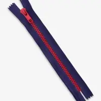 Молния &laquo;Трактор&raquo;, №5, неразъёмная, замок автомат, 18 см, синяя, красная