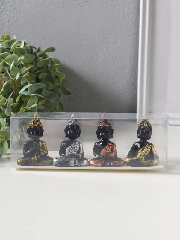 Сувенир полистоун "Будда нарядный" набор 4 шт 2,3х4,5х6 см