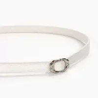 Ремень женский, узкий, 1.4&times;105 см, металлическая пряжка, белый