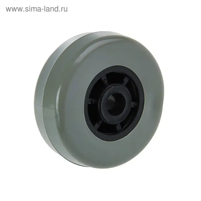 Колесо мебельное ТУНДРА, обрезиненное, d=50 мм, с утопленной ступицей, серое