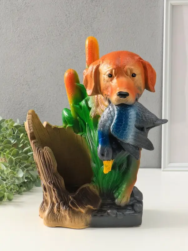 Копилка для денег с подставкой для бутылки &laquo;Пёс охотник&raquo;, гипс, 37.5&times;24&times;30 см