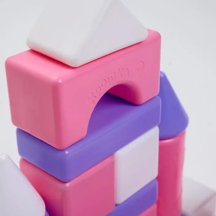 Кубики детские, пластиковые, цветные, 41 штука, 6&times;6 см, цвет розовый