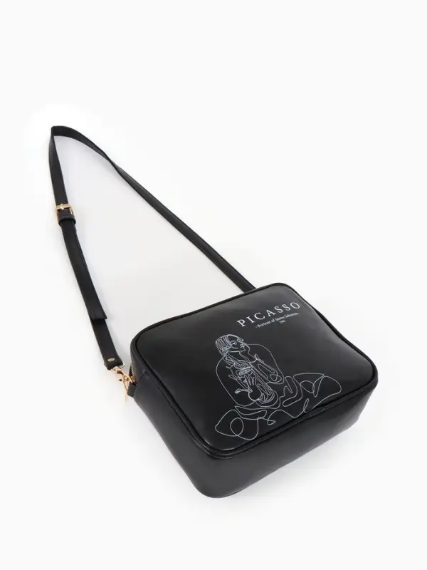 Сумка женская на молнии TEXTURA, 22&times;8&times;17 см, чёрная