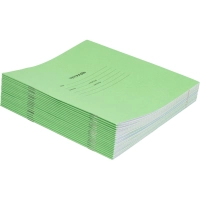 Тетрадь  в зеленом офсете 12л, клетка  уп. по 20 шт./запайка,100% белизна