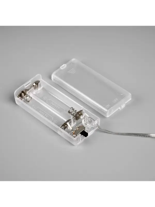 Гирлянда &laquo;Нить&raquo; 2 м роса с насадками &laquo;Цветок&raquo;, IP20, серебристая нить, 20 LED, батарейки ААх2 (нет в комплекте), свечение тёплое белое