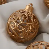 Ёлочные игрушки &laquo;Морозец&raquo;, шары новогодние, d=6 см, 8 шт., золотистые