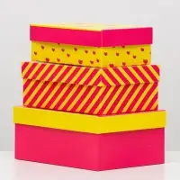 Набор коробок 3 в 1 "Любовь это…", розовый, 23 х 16 х 9,5 - 19 х 12 х 6,5 см