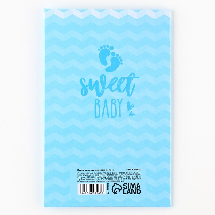 Папка для медицинского полиса "Мишка" для мальчика, 17,5 х 11,3 см